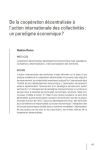 De la coop&eacute;ration d&eacute;centralis&eacute;e &agrave; laction internationale des collectivit&eacute;s