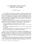 La m&eacute;thode des effets trente ans apr&egrave;s