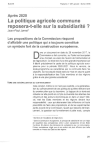 Apr&egrave;s 2020. La politique agricole commune reposera-t-elle sur la subsidiarit&eacute; ?