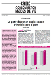 Consommation et modes de vie, n. 204 - 2007/07 - Le petit d&eacute;jeuner anglo-saxon s'installe peu &agrave; peu