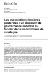 Les associations fonci&egrave;res pastorales : un dispositif de gouvernance concr&egrave;te du foncier dans les territoires de montagne
