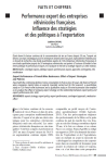 Performance export des entreprises vitivinicoles fran&ccedil;aises. Influence des strat&eacute;gies et des politiques &agrave; lexportation