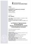 La Tunisie &agrave; l'&eacute;preuve de la territorialisation. R&eacute;alit&eacute;s et perspectives du mod&egrave;le de d&eacute;veloppement territorial