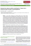 Comment les acteurs publics contribuent &agrave; limpact de la recherche dans les pays en d&eacute;veloppement