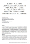 R&ocirc;le et place des d&eacute;taillants et grossistes ind&eacute;pendants dans la relocalisation des syst&egrave;mes alimentaires : perspectives de recherche