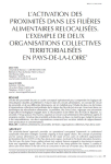 Lactivation des proximit&eacute;s dans les fili&egrave;res alimentaires relocalis&eacute;es. Lexemple de deux organisations collectives territorialis&eacute;es en Pays-de-la-Loire