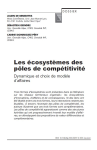 Les &eacute;cosyst&egrave;mes des p&ocirc;les de comp&eacute;titivit&eacute;