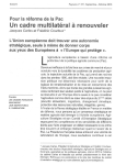 Pour la r&eacute;forme de la PAC, un cadre multilat&eacute;ral renouvel&eacute;