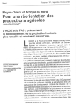 Moyen-Orient et Afrique du Nord. Pour une r&eacute;orientation des productions agricoles