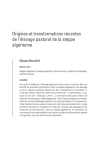 Origines et transformations r&eacute;centes de l&eacute;levage pastoral de la steppe alg&eacute;rienne