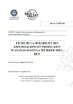 Etude de la durabilit&eacute; des exploitations en production dananas selon la m&eacute;thode IDEA RUN