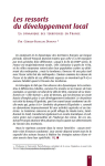 Les ressorts du d&eacute;veloppement local : la dynamique des territoires en France