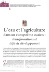 Leau et lagriculture dans un &eacute;cosyst&egrave;me oasien