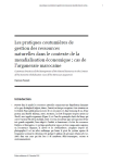 Les pratiques coutumi&egrave;res de gestion des ressources naturelles dans le contexte de la mondialisation &eacute;conomique : cas de larganeraie marocaine