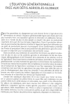 L'&eacute;quation g&eacute;n&eacute;rationnelle face aux d&eacute;fis agricoles globaux