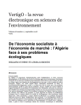 De l&eacute;conomie socialiste &agrave; l&eacute;conomie de march&eacute; : lAlg&eacute;rie face &agrave; ses probl&egrave;mes &eacute;cologiques