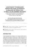 Logistique et technologies disruptives dans les r&eacute;seaux globalis&eacute;s de production : le r&ocirc;le cl&eacute; des donn&eacute;es massives