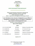Les indicateurs des mesures dadaptations aux effets du changement climatique dans le montage et l&eacute;valuation des projets de d&eacute;veloppement rural