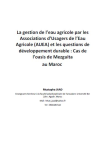 La gestion de leau agricole par les Associations dUsagers de lEau Agricole (AUEA) et les questions de d&eacute;veloppement durable