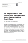 Le d&eacute;ploiement des capacit&eacute;s dynamiques dans la prestation logistique