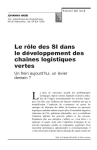 Le r&ocirc;le des SI [Syst&egrave;mes d'Information] dans le d&eacute;veloppement des cha&icirc;nes logistiques vertes
