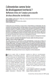 Lalimentation comme levier de d&eacute;veloppement territorial ? R&eacute;flexions tir&eacute;es de lanalyse processuelle de deux d&eacute;marches territoriales