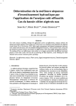 D&eacute;termination de la meilleure s&eacute;quence dinvestissement hydraulique par lapplication de lanalyse co&ucirc;t efficacit&eacute;