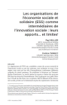Les organisations de l&eacute;conomie sociale et solidaire (ESS) comme interm&eacute;diaires de linnovation sociale&nbsp;: leurs apports et limites