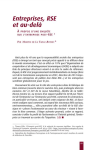 Entreprises, RSE et au-del&agrave;