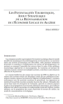 Les potentialit&eacute;s touristiques, atout strat&eacute;gique de la redynamisation de l&eacute;conomie locale en Alg&eacute;rie