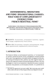 Environmental innovations and firms organizational changes: what kind of complementarity? Evidence from French industrial firms