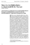 Recul du multilat&eacute;ralisme : la responsabilit&eacute; de l'Europe