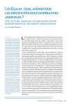 Loi Egalim : quel avenir pour les sp&eacute;cificit&eacute;s des coop&eacute;ratives agricoles ? Une lecture juridique de dispositifs entre renforcement du secteur et banalisation