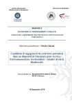 Conditions dengagement des acheteurs potentiels dans un dispositif de Paiements pour Services Environnementaux territorialis&eacute;s : qualit&eacute; deau & biodiversit&eacute;