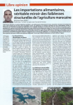 Les importations alimentaires, v&eacute;ritable miroir des faiblesses structurelles de l'agriculture marocaine