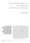 For&ecirc;t m&eacute;diterran&eacute;enne : des ressources &agrave; d&eacute;fendre et &agrave; valoriser