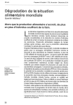 D&eacute;gradation de la situation alimentaire mondiale