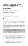 Quand les instruments daction publique (d&eacute;s)inhibent de nouvelles strat&eacute;gies collectives et &eacute;conomiques