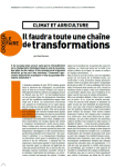 Climat et agriculture : il faudra toute une cha&icirc;ne de transformations