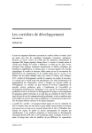 Les corridors de d&eacute;veloppement