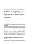 Les petites paysanneries des arri&egrave;re-pays montagneux et forestiers. Contextes, contraintes et strat&eacute;gies