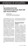 Agrandissement des exploitations agricoles. Quel co&ucirc;t pour les territoires ?