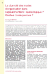 La diversit&eacute; des modes dorganisation dans lagroalimentaire : quelle logique ? Quelles cons&eacute;quences ?