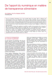 De lapport du num&eacute;rique en mati&egrave;re de transparence alimentaire