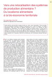 Vers une relocalisation des syst&egrave;mes de production alimentaire ? Du localisme alimentaire &agrave; la bio-&eacute;conomie territoriale