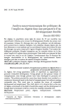 Analyse macro-&eacute;conomique des politiques de lemploi en Alg&eacute;rie dans une perspective dun d&eacute;veloppement durable