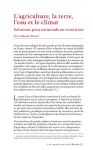 Lagriculture, la terre, leau et le climat