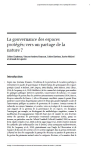 La gouvernance des espaces prot&eacute;g&eacute;s : vers un partage de la nature ?