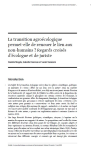 La transition agro&eacute;cologique permet-elle de renouer le lien aux non-humains ? Regards crois&eacute;s d&eacute;cologue et de juriste