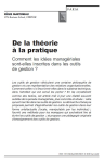 De la th&eacute;orie &agrave; la pratique. Comment les id&eacute;es manag&eacute;riales sont-elles inscrites dans les outils de gestion ?